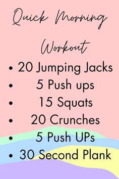 the quick morning workout list for women