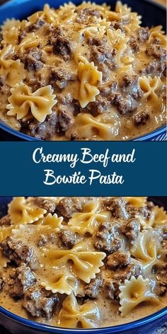 Creamy Beef and Bowtie Pasta is a quick, hearty, and comforting one-pot meal featuring tender ground beef, al dente bowtie pasta, and a rich, cheesy cream sauce. This simple dish is perfect for busy weeknights and guaranteed to be a family favorite! Beef Recipes Easy Dinners, Bow Tie Pasta Recipe, Ground Beef Pasta Recipes, Beef Pasta Recipes, Ground Beef Pasta, Beef Pasta, Dinner With Ground Beef, Bowtie Pasta