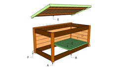 the plans for an outdoor table with storage space and shelves on each side, including one shelf