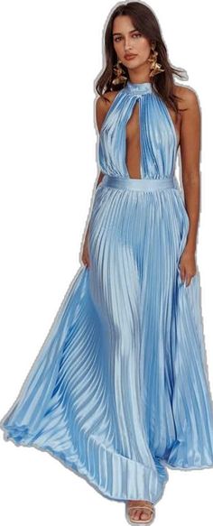 Cowboy Chic, Dress Light Blue, Concert Fits, Grad Dresses, Pleated Maxi Dress, Satin Maxi, Pleated Maxi, Satin Maxi Dress, New Tops