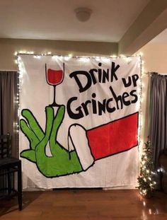 Grinch Bachelorette Party, 21st Birthday Christmas Theme, Grinch Friendsmas Party Ideas, Christmas Frat Party, Funny Christmas Party Ideas, Christmas 21st Birthday Party, Grinchmas Party Decorations, Drink Up Grinches Party, Adult Grinch Party