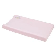 a pink baby mattress on a white background