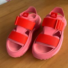 Reposhing This Item I Purchased From @Anniebear2019. Loved It, But Ready To Rotate For Something New. I Am Normally A 6 Or 6.5 And These Are Too Big For Me. I Think These Are Best For Size 7 Feet! I Love Them And Going To Buy A Size Smaller. Questions? Leave A Comment Below! Adidas Pink, Adidas Sportswear, Shoes Adidas, Pink Adidas, Adidas Shoes, Adidas Women, Women's Shoes Sandals, Something New, Shoes Sandals