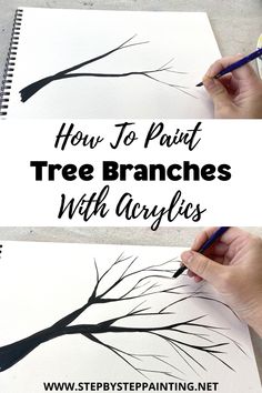 how to paint tree branches with acrylics