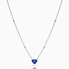 Effortlessly elegant 2.78ct heart shape sapphire prong set in 18k white gold chain with 8 round brilliant-cut diamonds, completed with lobster clasp. 2.78ct heart shape Ceylon Sapphire, GIA report 8 brilliant cut Diamonds 16 inches long 18k white gold chain Made to order - After placing your order, please allow up to 4 weeks for delivery. If you have any questions regarding this piece, contact us. Sapphire Heart Cut Necklace Fine Jewelry, Heart-shaped Sapphire Necklace For Formal Occasions, Heart-shaped Sapphire Necklace For Formal, Fine Jewelry Sapphire Heart Cut Necklace, Sapphire Diamond Heart Cut Necklace, White Gold Sapphire Heart-cut Necklace, White Gold Sapphire Heart Cut Necklace, Sapphire Heart Necklace, Define Your Style