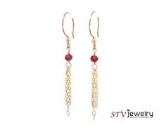 Garnet, the birthstone for January, is a very popular gemstone, and is the most well-known dark red gemstone. It is known as a symbol of love and friendship, and has been worn or carried around to attract positivity, harmony, and serenity. These garnet fringe earrings are so light, flirty, and easy to wear! You'll forget that you have them on! MATERIALGold filled ear wiresGold filled chainGenuine garnet beads SIZE5x4mm genuine garnet bead gemstones1.75 inch earring length (excluding ear wires) W Red Garnet Dangle Earrings, Spiritual Garnet Birthstone Jewelry, Fine Jewelry Red Dangle Earrings, Red Faceted Spiritual Jewelry, Burgundy Jewelry Set With Matching Earrings As Gift, Red Spiritual Dangle Earrings, Red Ruby Briolette Jewelry, Burgundy Fine Jewelry As A Gift, Burgundy Fine Jewelry As Gift