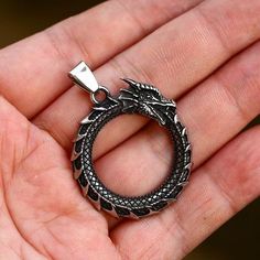 Ouroboros Dragon Pendant Necklace Punk Gothic Rock Biker Jewelry Stainless Steel | eBay Ouroboros Dragon, Goddess Of Fortune, Biker Jewelry, Gothic Rock, Daily Jewelry, Dragon Pendant, Men's Necklace, Silver Man, Vikings