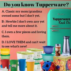 an advertisement for tupperware with the words do you know tupperware?