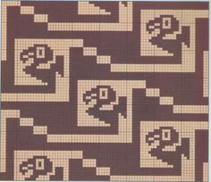 a cross stitch pattern with skulls and bones on it