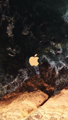 an apple logo is seen above the waves in this aerial photo taken on march 29, 2013