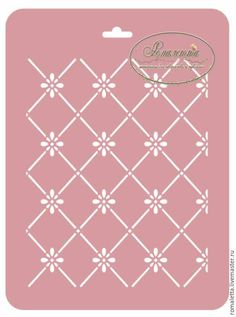 a cross stitch pattern with white flowers on a pink background, in the shape of a diamond