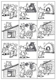 the storyboard shows how cats are doing different things in their house and what they can do