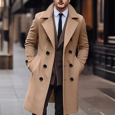 Wiaofellas - Vintage Double Breasted Woolen Overcoats Men Long Jackets Spring Fashion Solid Color Turn-down Collar Coats For Mens Streetwear Shoulder (cm) Bust Size(cm) Length (cm) Sleeve (cm) Suggest Weight (kg) S 47 110 93 64 - M 48.5 114 95 65 - L 50 120 97 66 - XL 51.5 126 99 67 - XXL 53 132 101 68 - 3XL 54.5 138 103 69 - 4XL - - - - - 5XL - - - - - "Size measured by ourselves, sometimes has some errors, but always within 3cm."