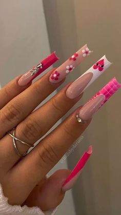 Drip Nails, Pink Gel, Her Nails, Long Acrylic Nails Coffin, Long Square Acrylic Nails, Unique Acrylic Nails, White Nail, Bling Acrylic Nails, Acrylic Nails Coffin Short