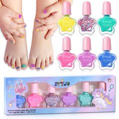 PRICES MAY VARY. WATER-BASED & NON-TOXIC: Our water based nail polish for kids is made of safe water-soluble materials, alcohol-free, green, completely benzophenone and heavy metals, kid friendly nail polish, applying safety and health comes first, get beautiful nail colours and enjoy the process of nail art FAST DRYING NAIL POLISH: Our toddler nail polish formula dries quickly,nails are free to touch in 3 minutes,no long waiting time,so your princess can start playing without worrying kids nail Toddler Nail Polish, Nail Polish For Kids, Peel Off Nail Polish, Fast Drying Nail Polish, Kids Nail Polish, Water Based Nail Polish, Nail Polish Kit, Dry Nail Polish, Nail Polish Set