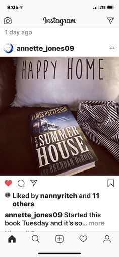 an instagram page with the text happy home written in black and white on it