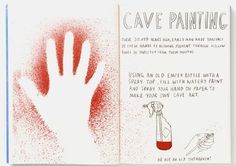 a poster with an image of a hand holding a red liquid bottle and the words cave painting on it