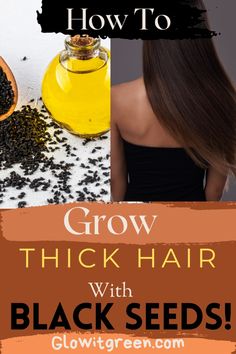 Grow thicker, fuller, and stronger hair with black seeds at Glowitgreen.com! What are black seeds? These nutrient-dense black cumin seeds, also known as Nigella Sativa or Kalonji seeds, are a hair growth powerhouse! These potent seeds are called miracle seeds for all their potent benefits; Click to find out how to use them in your hair for beautiful, thicker hair! Black Sesame Seeds Benefits, Kalonji Seeds, Black Seed Oil Benefits, Ways To Grow Hair, Grow Thicker Hair, Seeds Benefits, Castor Oil For Hair Growth, Black Cumin, Oil For Hair Growth