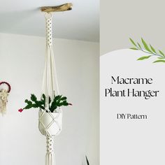 macrame plant hanger diy pattern