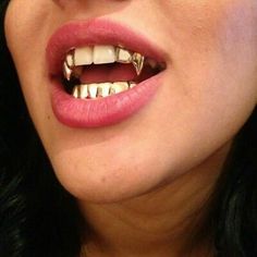 Double Fangs, Girls With Grills, Gold Slugs, Gold Fangs, Fang Grillz