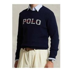 Polo Ralph Lauren Men's Navy Script Logo Iconic Intarsia Knit Cotton Sweater Size Small Excellent Condition- New Without Tags. Men's Knitted Sweater From The Polo Ralph Lauren Winter Collection And The House Of Ralph Lauren. Ribbed Details On The Sleeves, Neckline And Hem Of The Sweater Complete Its Design. The Logo Of Ralph Lauren And The Polo Collection Is Embroidered On The Chest. It Is Made Of 100% Cotton In Regular Fit. #Academia #Lightacademia #Darkacademia #Preppy #Vintagepreppy #Professo Grandpa Fashion, Navy Crewneck, Polo Ralph Lauren Sweater, Vintage Preppy, Ralph Lauren Logo, Man Logo, Script Logo, Clothing Logo, Sweaters Online