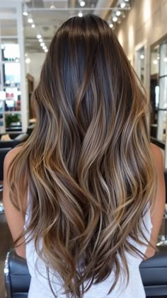 38 Cute Caramel Balayage Hairstyles You Need To Try In 2024 Healthy Balayage Hair, Caramel Highlights With Shadow Root, Full Balayage On Brown Hair, Cute Highlights For Brown Hair Caramel, Salted Caramel Hair Balayage, Light Brown Balayage Brunettes, Brown With Caramel Highlights Balayage, Balayage Hair Brown Dark, Brown Baylage Hair Long