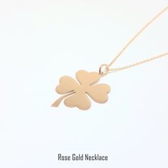 -The Elegant Four Leaf Clover style pendant is made with high-quality 14K solid gold. - We have listed many kind of elegant fine jewelry. Don't miss to visit our store. https://www.etsy.com/shop/LatikaJewelryShop - Also we have listed another 14K gold four leaf clover necklace. https://www.etsy.com/listing/1053949859/14k-real-solid-gold-cz-clover-pendant https://www.etsy.com/listing/921174216/four-leaf-clover-necklace-for-good-luck - This dainty, delicate and trendy pendant necklace has been art 14k Gold Tarnish Resistant Necklace For Anniversary, 14k Gold Fine Jewelry Necklaces For Anniversary, Rose Gold Necklace Stamped 14k For Anniversary, Rose Gold 14k Stamped Necklace For Anniversary, 14k Gold Necklaces With Hallmark, 14k Gold Necklaces With Hallmark In Fine Jewelry Style, 14k Gold Fine Jewelry Necklaces, Hallmarked Rose Gold Necklace For Gift, Elegant 14k Gold Necklace With Hallmark