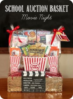 the school auction basket movie night gift