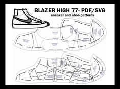 Blazer 77, Miniature Printables, Shoe Pattern, High Sneakers, Air Jordan 1 High