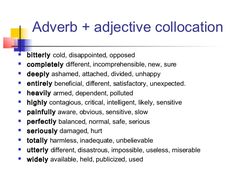 the words adverb and adjective collocation