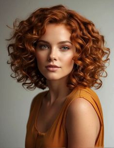 Red Curly Short Hair, Curly Dark Auburn Hair, Hair Colour Ideas For Short Hair, Curly Copper Hair, Curly Red Hair, Auburn Curly Hair, Spring Hair Color Trends, Short Wavy Haircuts, Redhead Makeup