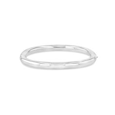 5mm sterling silver tube bangle. Inner diameter dimensions: Small - Approx. 45mm across. Regular - Approx. 50mm across. Modern Polished Sterling Silver Bracelet, Silver Oval Bangle With Polished Finish, Modern Silver Bracelet With Shiny Finish, Modern Hoop Bangle For Everyday, Modern Hoop Bangle For Everyday Wear, Modern White Gold Cuff Bracelet With Shiny Finish, Modern White Gold Bangle Bracelets, Modern Silver Oval Bangle, Modern White Gold Bangle With Polished Finish