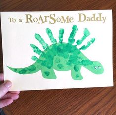 a father's day handprint gift idea for his child to use as a card