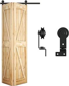 an image of a wooden door with black hardware