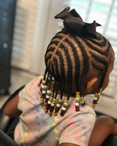 Ideas With Beads, Braids And Beads, Toddler Braided Hairstyles, Toddler Braids, Lil Girl Hairstyles, Kid Braid Styles, Long Box Braids, Braided Hairstyle, Toddler Hairstyles Girl