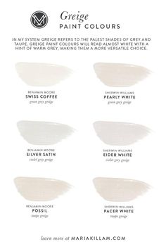 the different shades of white paint