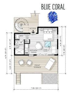 the blue coral floor plan is shown