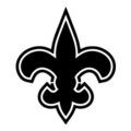 a black and white image of a fleur de lis logo on a white background