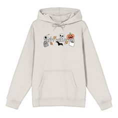 Step into the spirited world of Halloween with this Kids Halloween apparel, featuring playful cartoon icons like skulls, ghosts, and jack-o’-lanterns surrounding bold white letters that read, “Happy Halloween.” Crafted from premium materials, this apparel ensures comfort and durability for your little ones. Easily maintain its quality with cold machine washing and low heat tumble drying. White Character Print Hoodie For Fall, Halloween Cotton Hoodie With Skull Print, Halloween Skull Print Cotton Hoodie, Spooky Cotton Hoodie For Halloween, Spooky Halloween Cotton Hoodie, Halloween Apparel, Halloween Cartoon, Halloween Magic, Halloween Cartoons