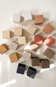 several different shapes and sizes of wooden blocks