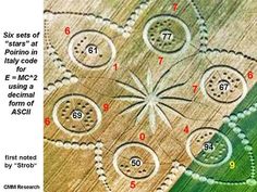 an aerial view of several circles in the middle of a field with numbers on them