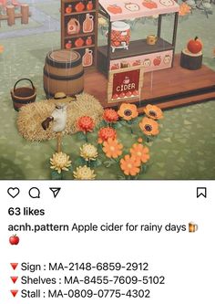 an advertisement for apple cider for rainy days is shown on the instagram page