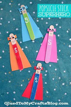 popsicle stick superhero craft for kids to make