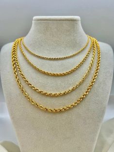 "Options: 2.5 mm 14k Gold Rope Chain , 20\" , 2.5 MM , about 2.73 gr 14k Gold Rope Chain , 22\" , 2.5 MM , about 3 gr 14k Gold Rope Chain , 24 \" , 2.5 MM , about 3.21 gr 3.5 mm 14k Gold Rope Chain , 20\" , 3.5 MM , about 5.56 gr 14k Gold Rope Chain , 22\" , 3.5 MM , about 6.12 gr 14k Gold Rope Chain , 24\" , 3.5 MM , about 6.75 gr 4 mm 14k Gold Rope Chain , 20\" , 4MM , about 5.80 gr 14k Gold Rope Chain , 22\" , 4MM , about 6.40 gr 14k Gold Rope Chain , 24\" , 4MM , about 8.94 gr 4.5mm 14k Gold Gold Diamond Cut Rope Chain Necklace Gift, Elegant Gold Diamond Cut Rope Chain Necklace, Elegant Gold Diamond-cut Rope Chain Necklace, Anniversary Gold Plated Rope Chain Necklace, Men Gold Necklace, Women Gold Necklace, Gold Rope Necklace, Necklace Women Gold, Real Gold Jewelry