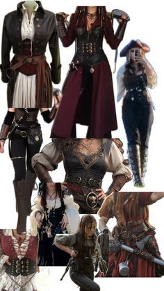 Steam Punk Pirate Costume, Grunge Pirate Costume, Pirates Women Costume, Female Pirate Accessories, Medieval Female Outfits, Female Pirate Clothes, Realistic Pirate Costume, Lady Pirate Outfit