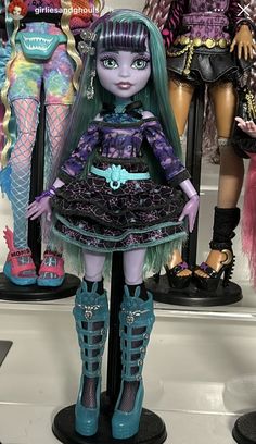 monster high school dolls on display in a store