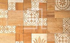 a close up view of some tiles on the floor