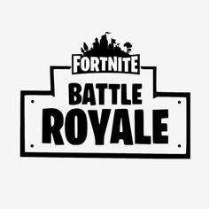 the fortnite battle royale logo is shown in black and white on a white background