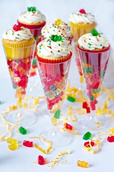 a website page with cupcakes and candy on it