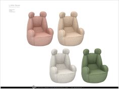 four different styles of chairs in various colors